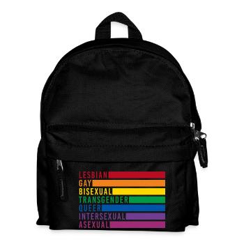LGBTQIA+ rainbow flag lesbian gay bi - Kids' Backpack - black - Front
