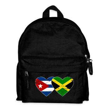 Kuba Jamaika Flagge Herz used - Kinder Rucksack - Schwarz - Vorne