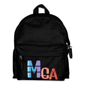 Mea nom, texte pastel coloré - Sac à dos Enfant - noir - Devant