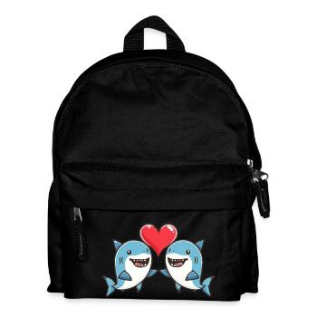 Shark Couple Love Valentine's Day - Kids' Backpack - black - Front