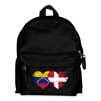 Venezuela Dänemark Flagge Hände Herzform used - Kinder Rucksack - Schwarz - Vorne