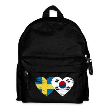 Suède Corée du Sud drapeau coeur utilisé - Sac à dos Enfant - noir - Devant