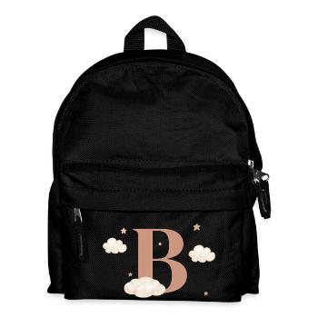 Buchstabe b bewölkt Sterne - Kinder Rucksack - Schwarz - Vorne