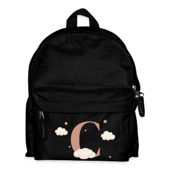 Buchstabe c bewölkt Sterne - Kinder Rucksack - Schwarz - Vorne