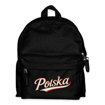 Polska Polen Schriftzug cool stylisch Geschenk - Kinder Rucksack - Schwarz - Vorne