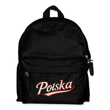 Polska Polen Schriftzug cool stylisch Geschenk - Kinder Rucksack - Schwarz - Vorne