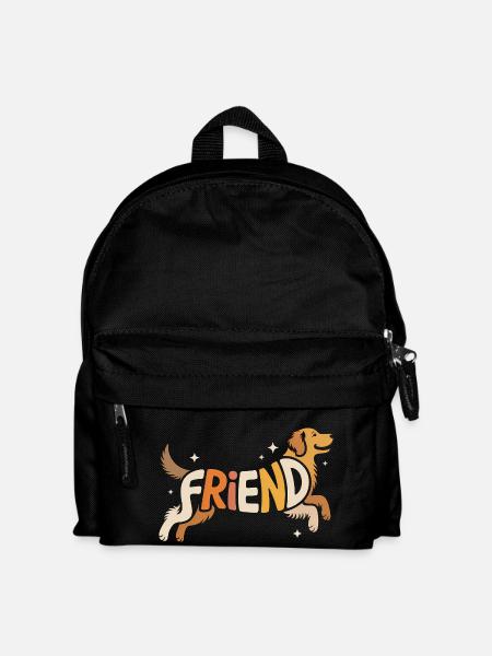 Friend Dog - Cool Pet Logo - Kids' Backpack - black