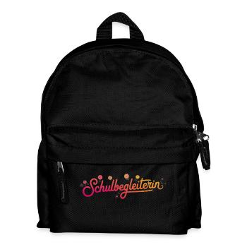 Schulbegleiterin mit Blumenmotiv - Kinder Rucksack - Schwarz - Vorne