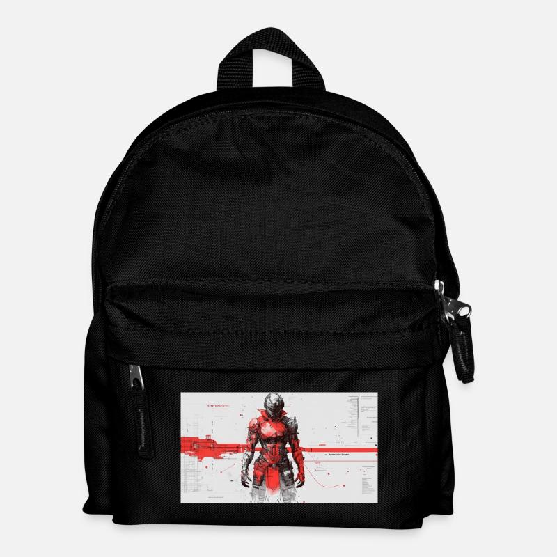 Futuristischer Cyber-Samurai - Kinder Rucksack - Schwarz