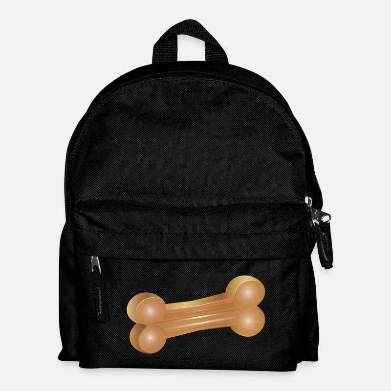 Chewing bone illustration in classic style - Kids' Backpack - black