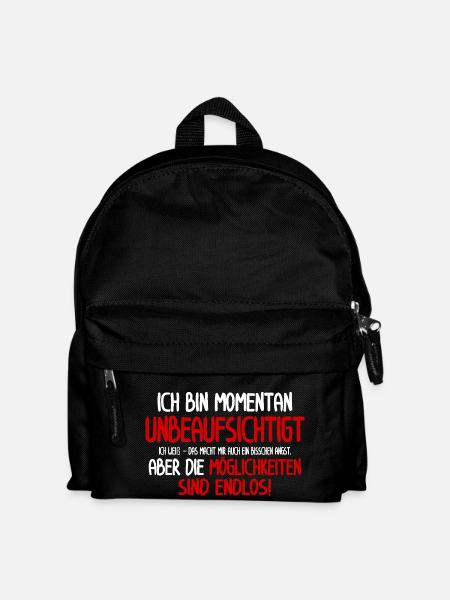 Unattended – Pensioner Fun Shirt - Kids' Backpack - black