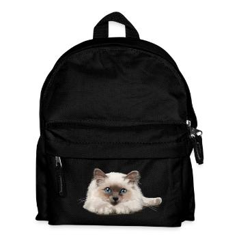 Blue-eyed cat resting - Kids' Backpack - black - Front