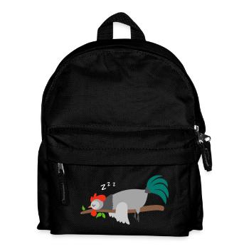 Hahn Huhn Gockel Hühner Hähne Schlafanzug Shirt - Kinder Rucksack - Schwarz - Vorne