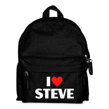 I love Steve Rotes Herz Romantischer Name Fan - Kinder Rucksack - Schwarz - Vorne