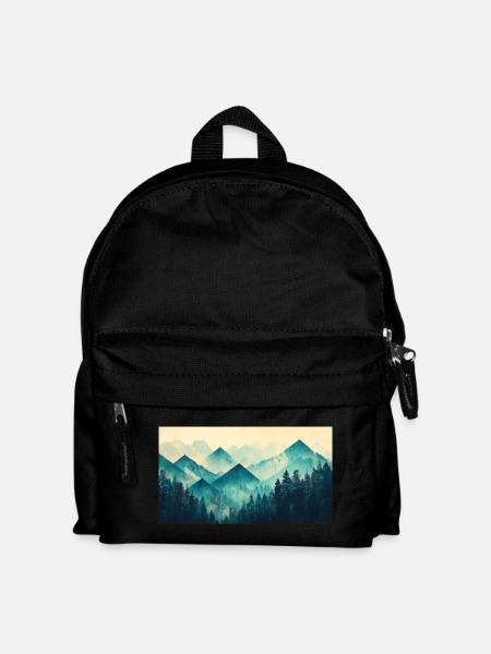 Wald Berge - Kinder Rucksack - Schwarz