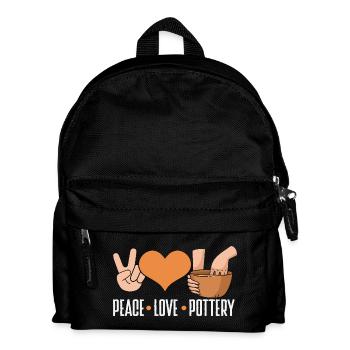 Peace Love Ceramic Art Fans - Kids' Backpack - black - Front