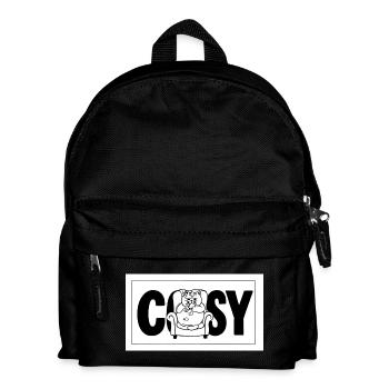 Cosy cat cuddly armchair print - Kids' Backpack - black - Front