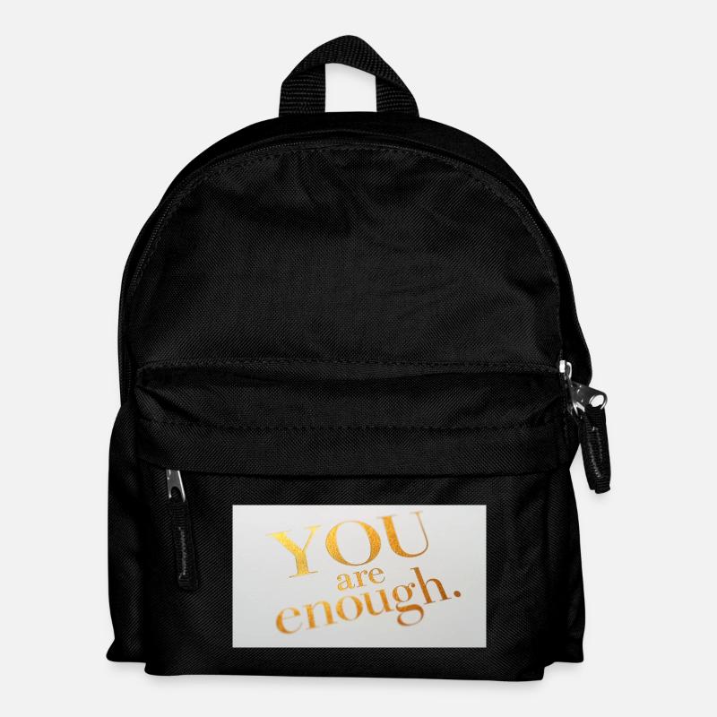 Motivational Gold Foil Text Print - Kids' Backpack - black