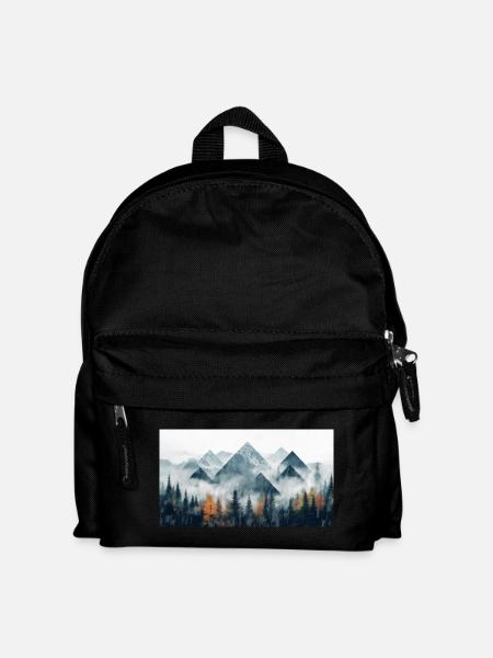 Wald Berge - Kinder Rucksack - Schwarz