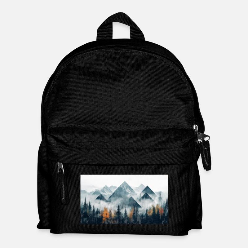 Wald Berge - Kinder Rucksack - Schwarz