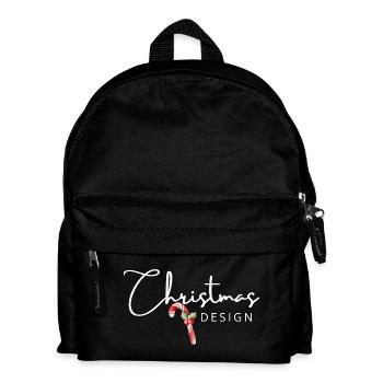 Klassisches Weihnachtsmotiv weiss | Zuckerstange - Kinder Rucksack - Schwarz - Vorne