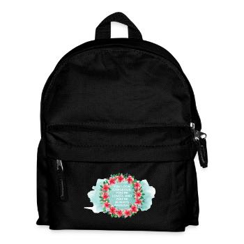 You’re Loved & Enough – Aquarell Blumenkranz - Kinder Rucksack - Schwarz - Vorne