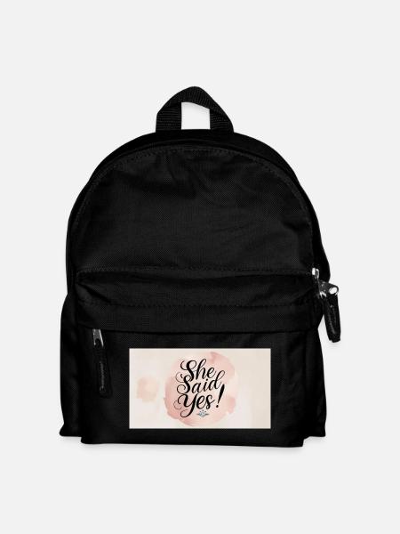 She Said Yes – Engagement Party Style - Kids' Backpack - black
