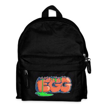 Ei, gezogenes Wort - Kinder Rucksack - Schwarz - Vorne
