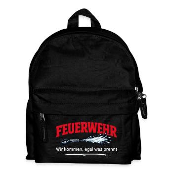 Feuerwehr Einsatz Wir kommen - Kinder Rucksack - Schwarz - Vorne