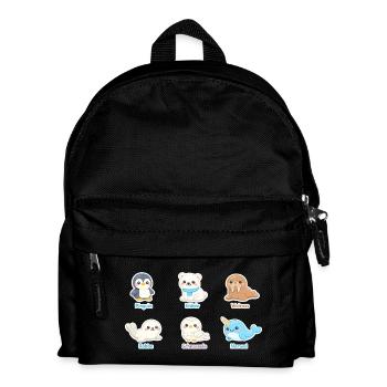 Kuschelige Arktis-Tierwelt - Kinder Rucksack - Schwarz - Vorne