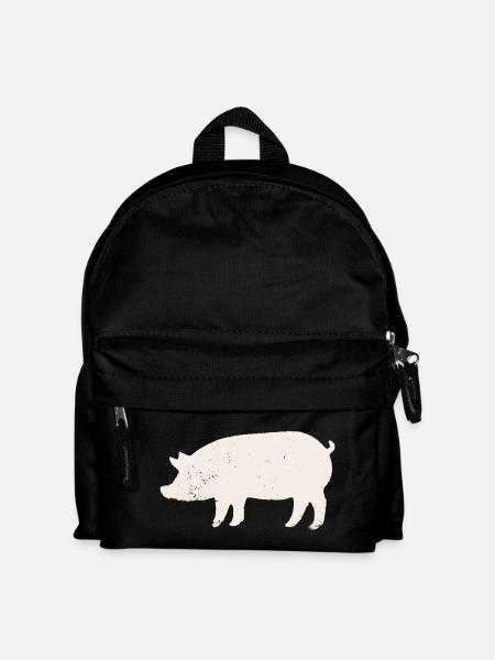Schwein - Kinder Rucksack - Schwarz