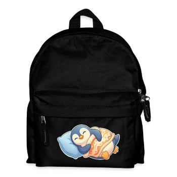 Pinguin Schlafen - Kinder Rucksack - Schwarz - Vorne