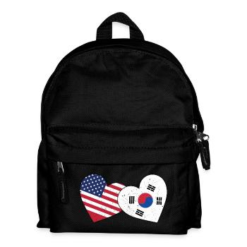 South Korea And US Flag American Korean - Kids' Backpack - black - Front