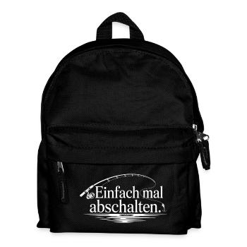 Einfach mal abschalten Angler Spruch Wasser - Kinder Rucksack - Schwarz - Vorne