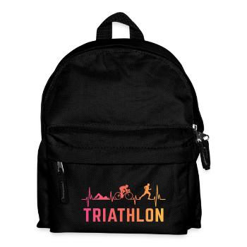 Triathlon herzschlag triathletin triathlete - Kinder Rucksack - Schwarz - Vorne