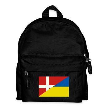 Dänemarkische Ukraine-Flagge – dänische und ukrainische Flagge - Kinder Rucksack - Schwarz - Vorne