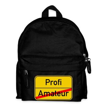 Ortsschild Amateur - Profi - Kinder Rucksack - Schwarz - Vorne