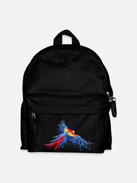 Perroquet plumes Aras oiseau oiseaux aile - Sac à dos Enfant - noir