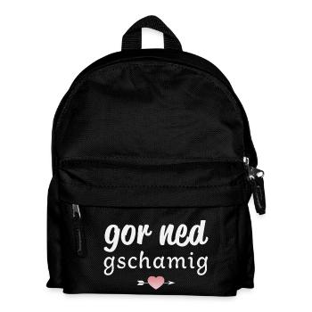 Gor ned gschamig - Kinder Rucksack - Schwarz - Vorne
