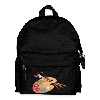 maler painter pinsel paint farbe artist color colo - Kinder Rucksack - Schwarz - Vorne