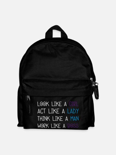 Look Like A Girl - Kinder Rucksack - Schwarz
