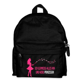 Prinzessin - Schmeiss alles hin! - Kinder Rucksack - Schwarz - Vorne