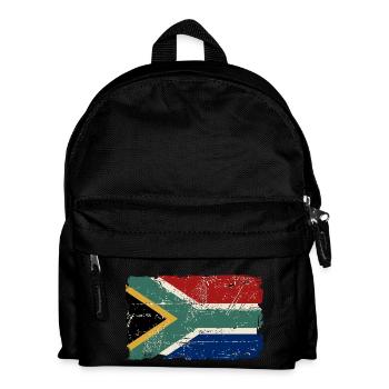 South Africa Flag - Vintage Look - Kinder Rucksack - Schwarz - Vorne