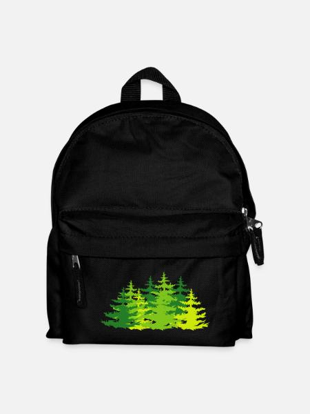 Forest, trees, mixed forests, icon, nature, graphic - Kids' Backpack - black