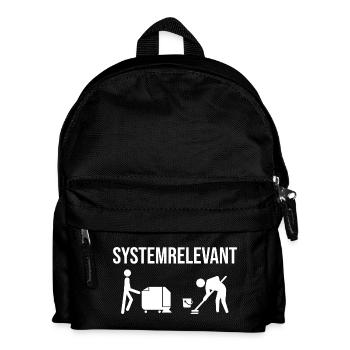 Systemrelevant Reinigungskräfte Gebäudereiniger - Kinder Rucksack - Schwarz - Vorne
