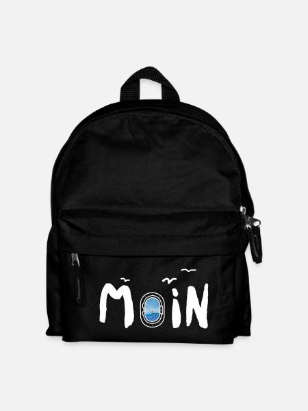 Moin Meer Leuchtturm Möwe - Kinder Rucksack - Schwarz