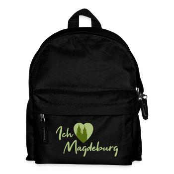 Ich liebe Magdeburg - Schriftzug - Kinder Rucksack - Schwarz - Vorne