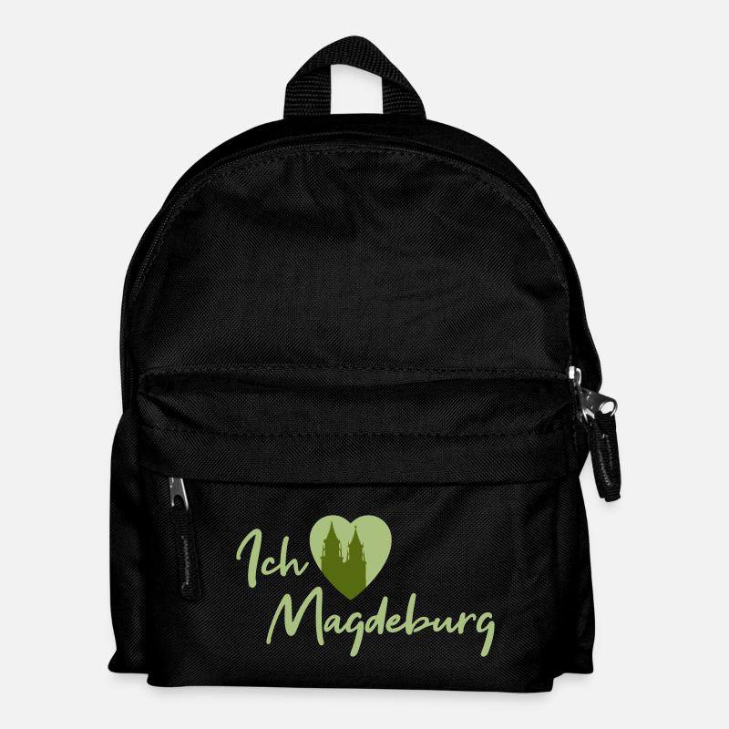 Ich liebe Magdeburg - Schriftzug - Kinder Rucksack - Schwarz