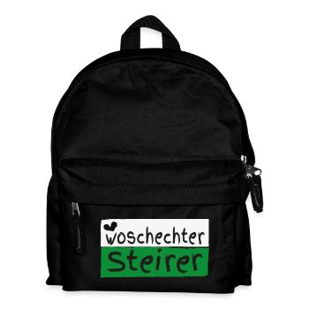 Woschechter Steirer, Steiermark, Mundart, Dialekt - Kinder Rucksack - Schwarz - Vorne