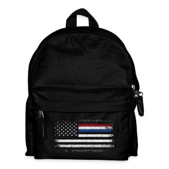 Robuste amerikanische Flagge mit blauem Akzent - Kinder Rucksack - Schwarz - Vorne